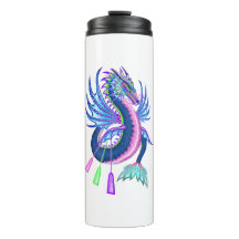 Blauer und rosa Wasserdrache