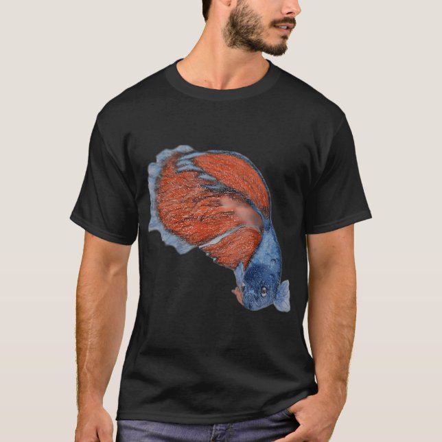 Blauer und roter Betta-Fisch T-Shirt (Vorderseite)