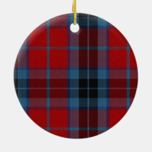 Blauer und roter Clan MacTavish Tartan Keramikornament