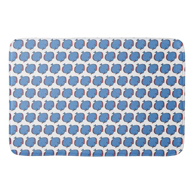 Blauer und roter Fisch  Badematte (Vorderseite)