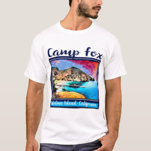 Blauer und roter Himmel LagerFox im blauen Rahmen T-Shirt