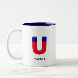 Blauer und roter Magnet Zweifarbige Tasse