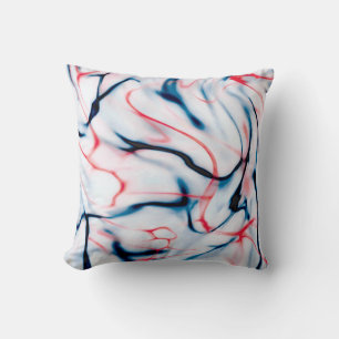 Blauer und roter Marmor Swirl-Effekt Kissen Kissen