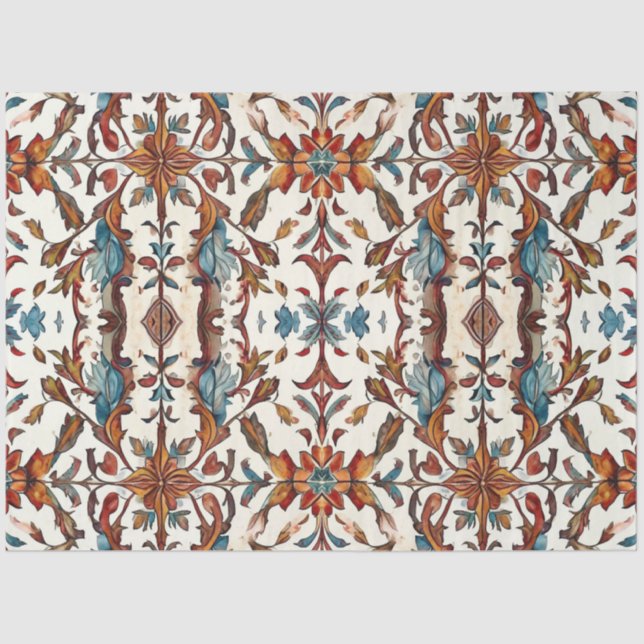 Blauer und rustikaler Fall Seidenpapier (Vorderseite)