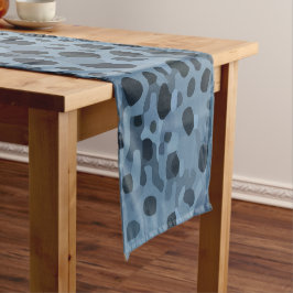 Blauer und Schwarzer Fisch Kurzer Tischläufer