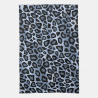 Blauer und schwarzer Leopard-Tierdruck