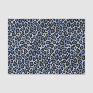 Blauer und schwarzer Leopard-Tierdruck Seidenpapier