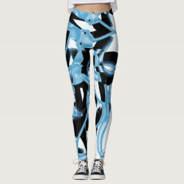 Blauer und schwarzer Schrott oder Bänder, der zers Leggings
