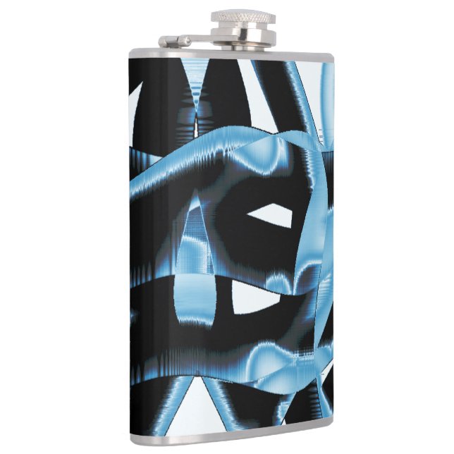 Blauer und schwarzer Schrott oder Bänder werden ze Flachmann (Rechts)