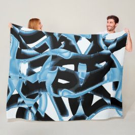 Blauer und schwarzer Schrott oder Bänder werden ze Fleecedecke