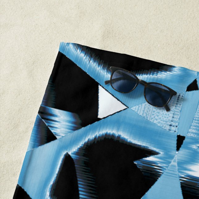 Blauer und schwarzer Schrott oder Bänder werden ze Strandtuch (Beispiel)