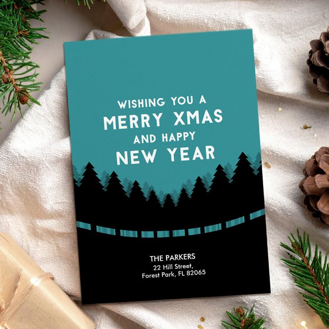Blauer und schwarzer Trendy Weihnachten aus dem Wa Karte (Von Creator hochgeladen)