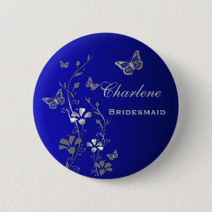 Blauer und silberner button