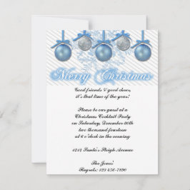 Blauer und silberner Glitzer verziert Einladung