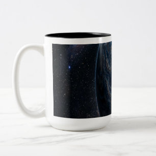 Blauer und Silberner Planet Zweifarbige Tasse