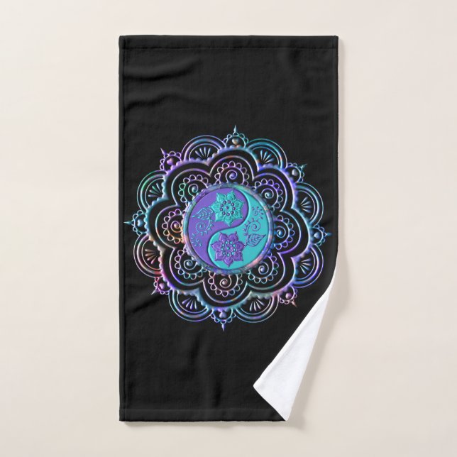 Blauer und violetter Mandala Handtuch (Handtuch)