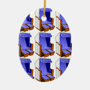 Blauer und weiße Stühle mit angesehenem Dekor Keramikornament