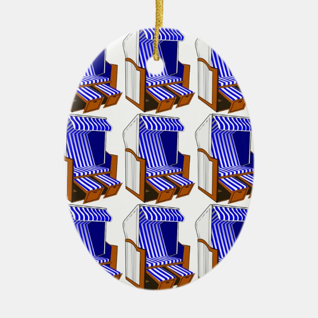 Blauer und weiße Stühle mit angesehenem Dekor Keramikornament (Vorne)