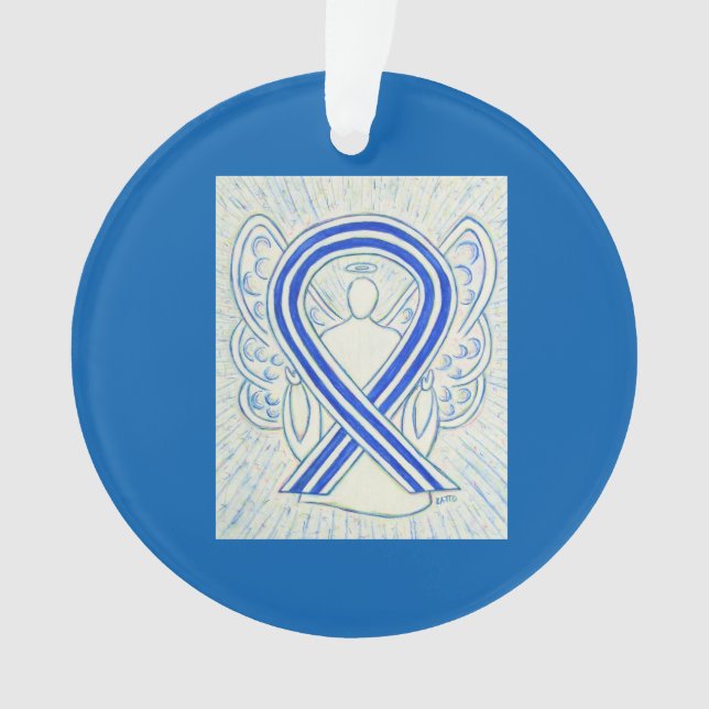 Blauer und weißer ALS-Bewusstsein Ornament (Vorderseite)