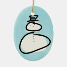 Blauer und weißer Aquarell-Schneemann mit