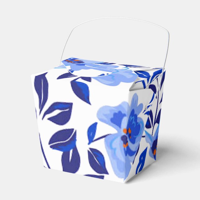 Blauer und weißer Blumenguss/ Geschenkboxen Geschenkschachtel (Vorderseite)