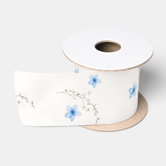 Blauer und weißer Botanischer Bliss Band Satinband (Spule)