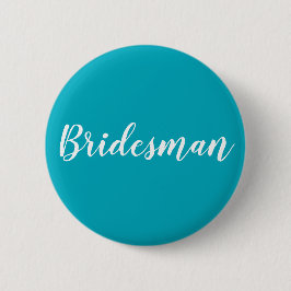 Blauer und weißer "Bridesman" Knopf Button