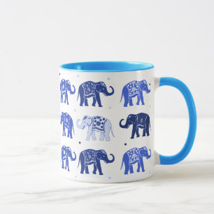 Blauer und weißer Elefant-Tasse Tasse