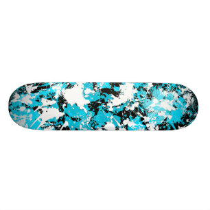 BLAUER UND WEISSER FARBEN-SPRITZER SKATEBOARD