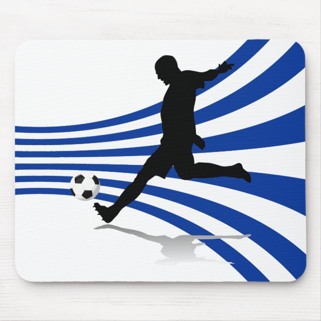 Blauer und weißer Fußball-Spieler Mousepad (Vorne)