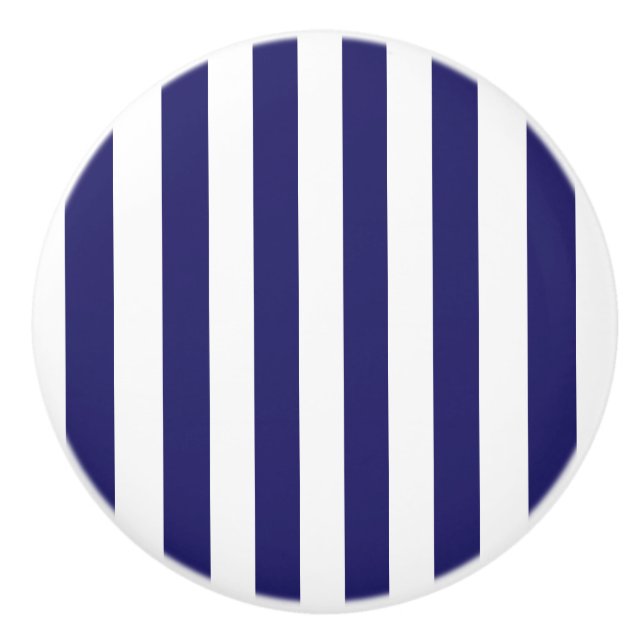 Blauer und weißer gestreifter keramikknauf (Vorderseite)