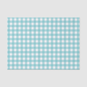 Blauer und weißer Gingham-Entwurf Seidenpapier
