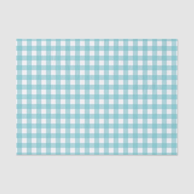 Blauer und weißer Gingham-Entwurf Seidenpapier (Vorderseite)