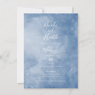 Blauer und weißer Himmel Wolken Himmels-Hochzeit  Einladung
