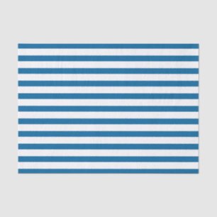 Blauer und weißer Horizontalstreifen Seidenpapier