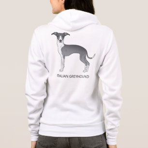 Blauer und weißer Italienischer Windhund mit indiv Hoodie