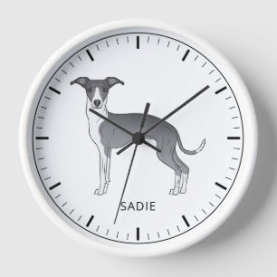 Blauer und weißer Italienischer Windhund mit indiv Uhr