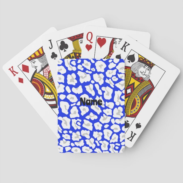 Blauer und weißer Käfig Druckkarten Spielkarten (Rückseite)
