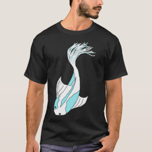blauer und weißer Koi-Fisch T-Shirt