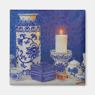 blauer und weißer Magnet