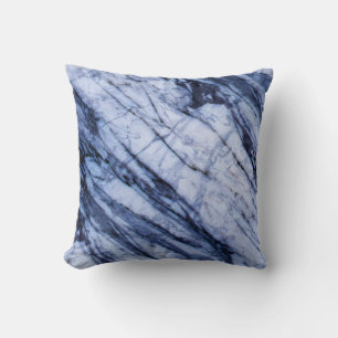 Blauer und Weißer Marmorstein Swirl Modern Chic Kissen