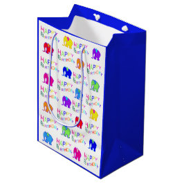 Blauer und weißer mittlere geschenktüte