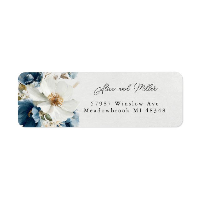 Blauer und weißer Painterly Floral Wedding (Vorne)