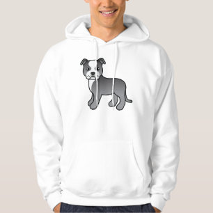 Blauer und weißer Staffordshire Bull Terrier Hund Hoodie