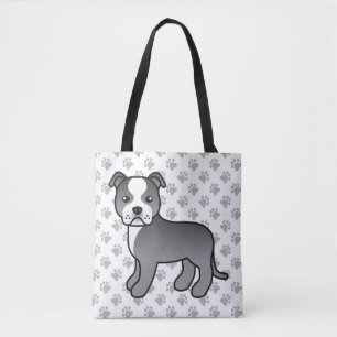 Blauer und weißer Staffordshire Bull Terrier Hund Tasche