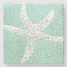 Blauer und weißer Starfish-Untersetzer Steinuntersetzer