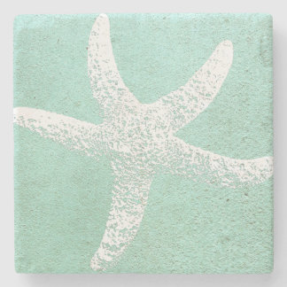 Blauer und weißer Starfish-Untersetzer Steinuntersetzer