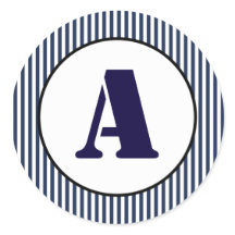 Blauer und weißer Streifen - Circle Aufkleber