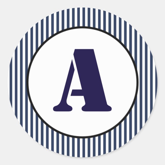 Blauer und weißer Streifen - Circle Aufkleber (Vorderseite)
