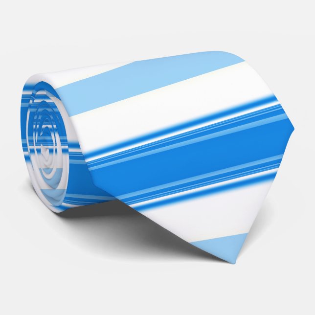 Blauer und weißer Streifen Krawatte (Gerollt)